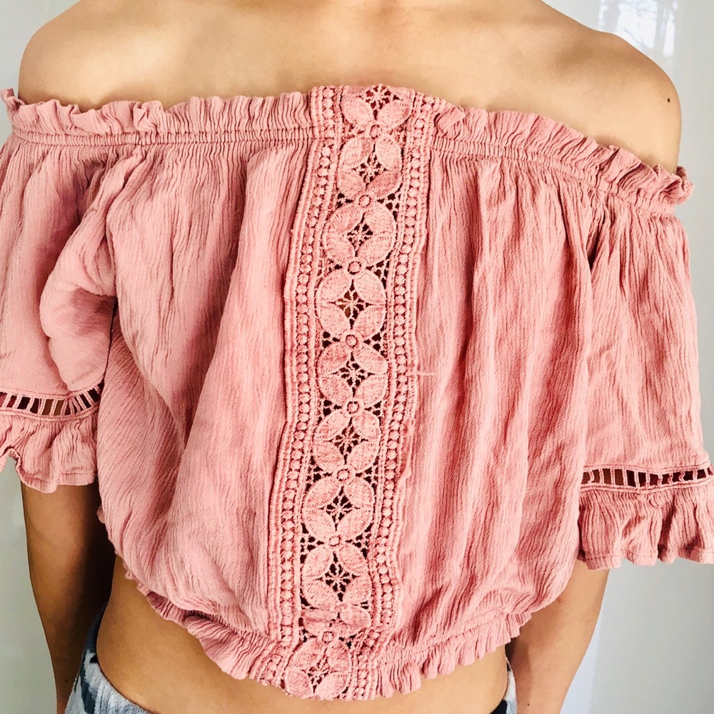 Off the shoulder crop top